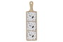 DKD Home Decor Set de 4 Tablas de Aperitivo de Gres y Bambú con Diseño de Hojas, 44x12x1 cm, Negro y Blanco