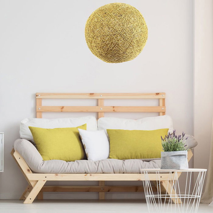 Home Deco Factory Pantalla Decorativa Mostaza Tejida 30 cm