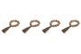 DKD Home Decor Servilletero Boho Natural Acacia Yute Set de 4 Piezas 2 x 7.5 x 7.5 cm