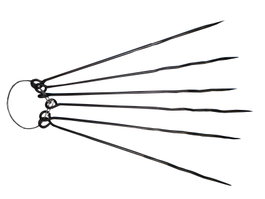 Pinchos Finstock de asar de 50 cm forjado, paquete de 6 unidades