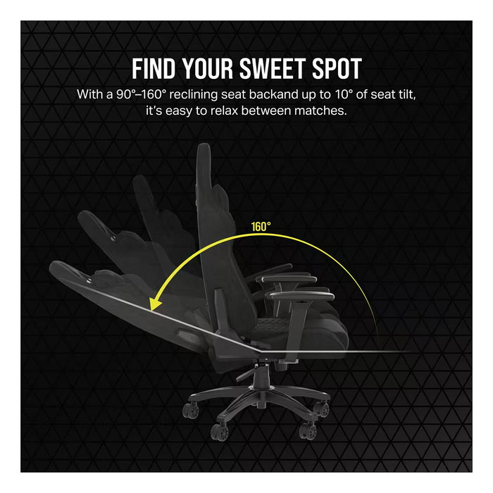 Corsair TC100 RELAXED Silla Gaming Ergonómica con Respaldo Reclinable, Reposabrazos 2D y Acolchado de Tela - Color Negro Corsair TC100 RELAXED Silla Gaming Ergonómica con Respaldo Reclinable, Reposabrazos 2D y Acolchado de Tela - Color Negro