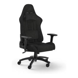 Corsair TC100 RELAXED Silla Gaming Ergonómica con Respaldo Reclinable, Reposabrazos 2D y Acolchado de Tela - Color Negro