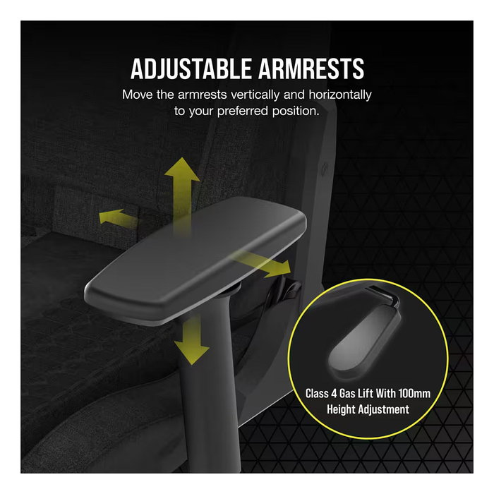 Corsair TC100 RELAXED Silla Gaming Ergonómica con Respaldo Reclinable, Reposabrazos 2D y Acolchado de Tela - Color Negro Corsair TC100 RELAXED Silla Gaming Ergonómica con Respaldo Reclinable, Reposabrazos 2D y Acolchado de Tela - Color Negro