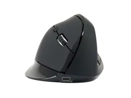 Conceptronic LORCAN03B Ratón Ergonómico Vertical para Mano Derecha Bluetooth 5.2, Óptico 1600 DPI, 6 Botones, Recargable 500 mAh, Negro
