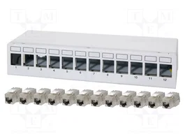 LogiLink Patch panel 12 port con 12 módulos Keystone Cat.6A