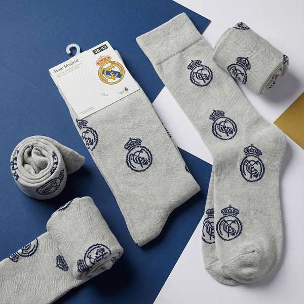 Cerdá Calcetines Niño Real Madrid Talla 27-30 y 31-34, Pack de 6.6 pares, Color Gris