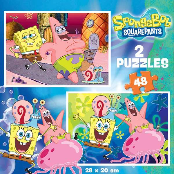 Educa Puzzle Bob Esponja 2 Puzzles de 48 Piezas Cada Uno, Juguete Educativo Niños 3 a 6 Años, Multilingüe (ES/EN)