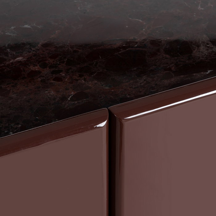 Aparador Lacado Granate Mármol-Dm Salón 163 X 45 X 75 cm Aparador Lacado Granate Mármol-Dm Salón 163 X 45 X 75 cm