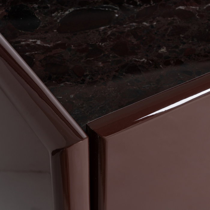 Aparador Lacado Granate Mármol-Dm Salón 163 X 45 X 75 cm Aparador Lacado Granate Mármol-Dm Salón 163 X 45 X 75 cm