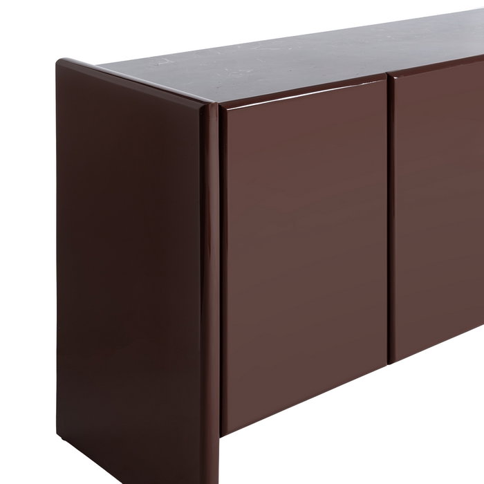 Aparador Lacado Granate Mármol-Dm Salón 163 X 45 X 75 cm Aparador Lacado Granate Mármol-Dm Salón 163 X 45 X 75 cm