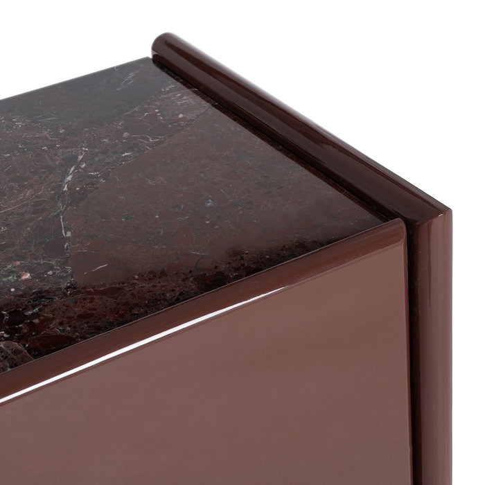 Aparador Lacado Granate Mármol-Dm Salón 163 X 45 X 75 cm Aparador Lacado Granate Mármol-Dm Salón 163 X 45 X 75 cm