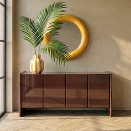 Aparador Lacado Granate Mármol-Dm Salón 163 X 45 X 75 cm