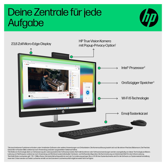 HP All-in-One PC 24-cr0112ng 23.8" Procesador Intel N100, 8GB RAM, 512GB SSD, FreeDOS HP All-in-One PC 24-cr0112ng 23.8" Procesador Intel N100, 8GB RAM, 512GB SSD, FreeDOS
