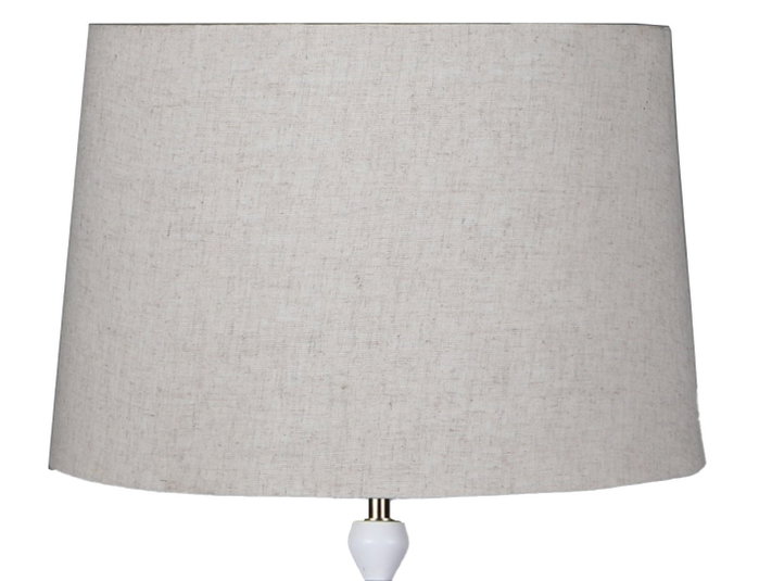 DKD Home Decor Lámpara de Pie de Metal y Mango Blanco