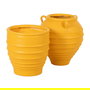 Macetero Amarillo Resina Decoración 49,30 X 49,30 X 51 cm