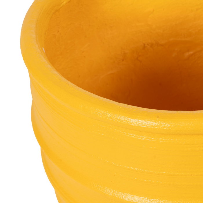 Macetero Amarillo Resina Decoración 49,30 X 49,30 X 51 cm