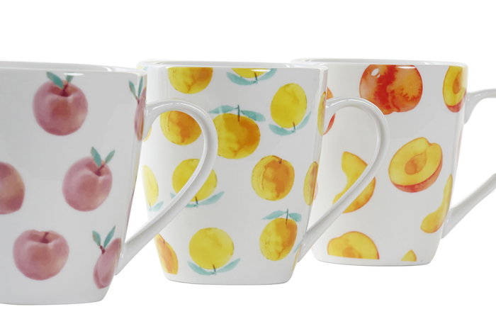 DKD Home Decor Taza Naranja Rojo 8.5 x 10 x 12 cm 12 Unidades