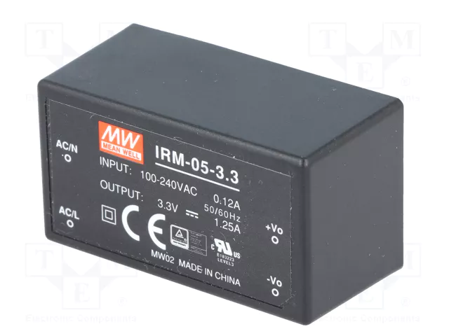 MEAN WELL IRM-05-3.3 Convertidor AC/DC 4,125W 3,3V DC