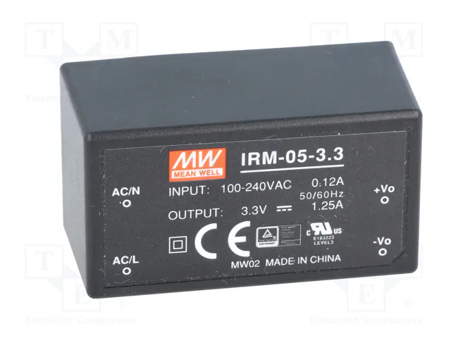 MEAN WELL IRM-05-3.3 Convertidor AC/DC 4,125W 3,3V DC