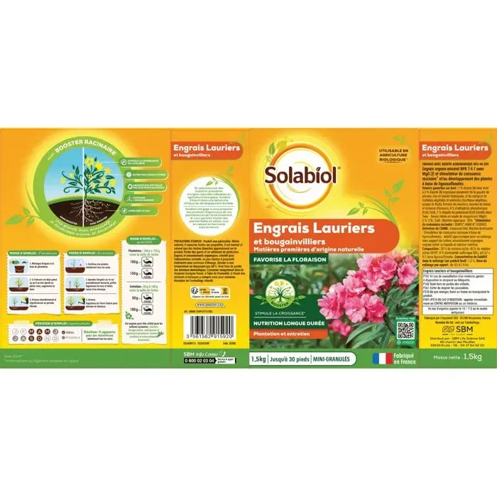 Solabiol SOLAURY15 Fertilizante de Laurel y Buganvilla - 1.5 Kg