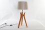 DKD Home Decor Lámpara de Sobremesa Madera y Poliéster Marrón y Beige