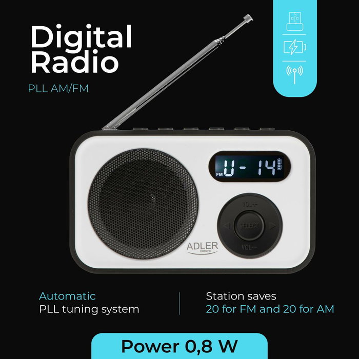 Adler AD 1906 Radio digital PLL AM/FM Adler AD 1906 Radio digital PLL AM/FM