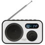 Adler AD 1906 Radio Digital PLL AM/FM con Sintonización Automática, Alarma, Reloj, Pantalla LCD, Jack 3.5mm, Alimentación USB-C o 3xAAA, 12.5 x 3 x 7.5 cm