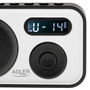 Adler AD 1906 Radio Digital PLL AM/FM con Sintonización Automática, Alarma, Reloj, Pantalla LCD, Jack 3.5mm, Alimentación USB-C o 3xAAA, 12.5 x 3 x 7.5 cm