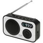 Adler AD 1906 Radio Digital PLL AM/FM con Sintonización Automática, Alarma, Reloj, Pantalla LCD, Jack 3.5mm, Alimentación USB-C o 3xAAA, 12.5 x 3 x 7.5 cm