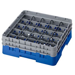 CAMBRO - 25S434-168 - Cesta de lavado 25 comp. 2 alturas - 8,7 cm Ø máx. - alt. máx. 13,5 cm - 50 x 50 x 18,4 cm - Azul
