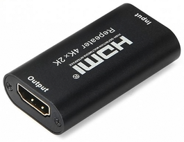 Aisens Repetidor HDMI A123-0351 con conectores hembra en ambos extremos, Negro