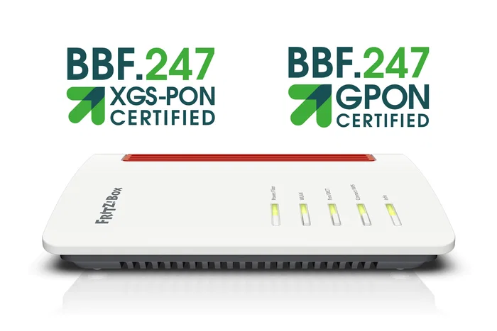 AVM FRITZ!Box 5530 Fiber XGS-PON - Router inalámbrico Wi-Fi 6 Dual-Band (2400 Mbps) para fibra óptica, 1x 2.5GbE WAN/LAN, 2x Gigabit LAN, Blanco