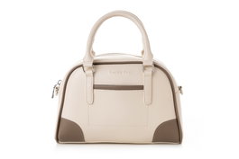 Lucky Bees 1282 Bolso de Cuero de Polivinilo, Elegancia y Versatilidad en Crema y Visón, Diseño Atemporal y Funcionalidad para Mujer