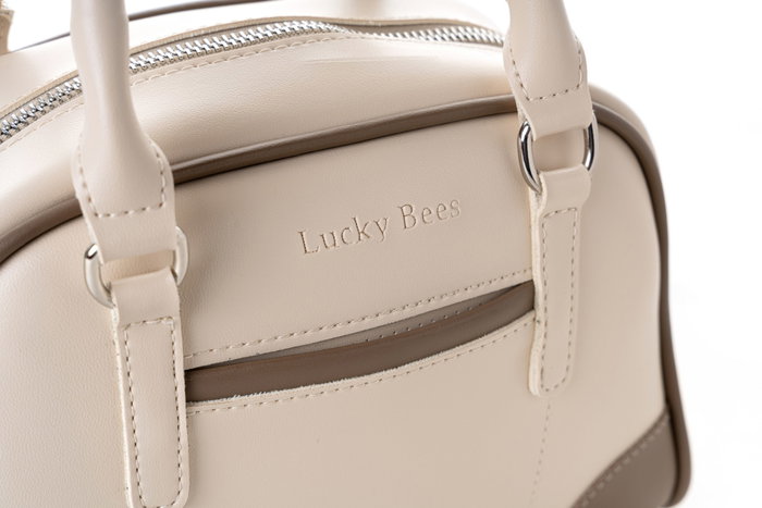 Lucky Bees 1282 Bolso de Cuero de Polivinilo, Elegancia y Versatilidad en Crema y Visón, Diseño Atemporal y Funcionalidad para Mujer Lucky Bees 1282 Bolso de Cuero de Polivinilo, Elegancia y Versatilidad en Crema y Visón, Diseño Atemporal y Funcionalidad para Mujer