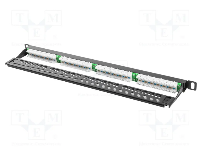 Lanberg Patch Panel 24 puertos categoría 6 FTP blindado negro 0.5U 19 pulgadas