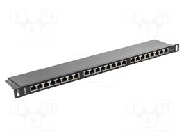 Lanberg Patch Panel 24 puertos categoría 6 FTP blindado negro 0.5U 19 pulgadas
