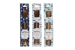 DKD Home Decor Soporte Incienso Madera Náutico Surtido 3 (6x1x30,5 cm) de la Colección Nautical Sea Side