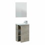 Forés/Arkit Mueble de baño compacto con lavabo de resina y espejo, Roble alaska