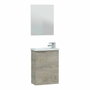 Forés/Arkit Mueble de baño compacto con lavabo de resina y espejo, Roble alaska