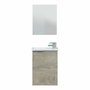 Forés/Arkit Mueble de baño compacto con lavabo de resina y espejo, Roble alaska
