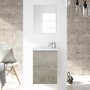 Forés/Arkit Mueble de baño compacto con lavabo de resina y espejo, Roble alaska