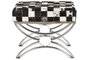 DKD Home Decor Descalzadora Acero y Piel con Rombos