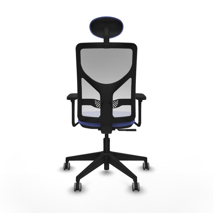 Silla de oficina Motilla con mecanismo Sincro tapizada con Tela color Azul claro y malla color Blanco. Equipada con lumbar 1D, Brazos 3D, Cabecero Fijo y Ruedas 65 mm parqué Silla de oficina Motilla con mecanismo Sincro tapizada con Tela color Azul claro y malla color Blanco. Equipada con lumbar 1D, Brazos 3D, Cabecero Fijo y Ruedas 65 mm parqué