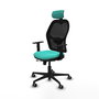 PIQUERAS Y CRESPO Silla de oficina Jorquera con mecanismo Sincro/Traslack, Turquesa y Negro