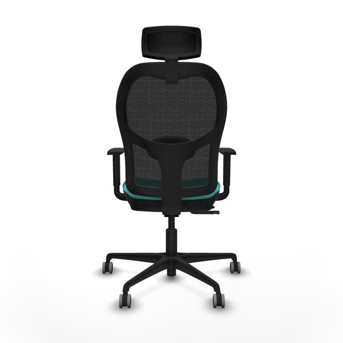 PIQUERAS Y CRESPO Silla de oficina Jorquera con mecanismo Sincro/Traslack, Turquesa y Negro