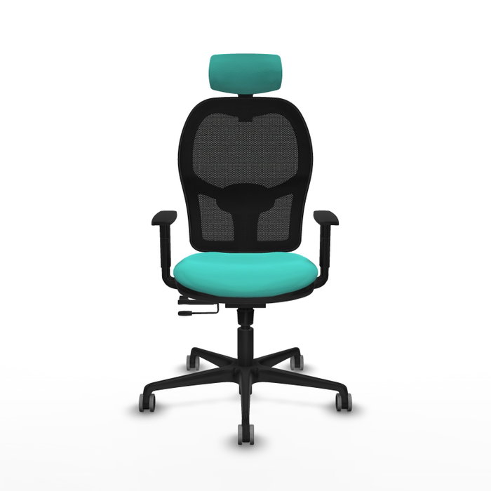 PIQUERAS Y CRESPO Silla de oficina Jorquera con mecanismo Sincro/Traslack, Turquesa y Negro