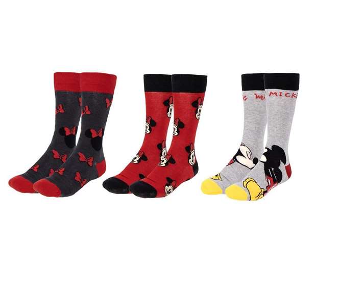 CERDÁ Pack de 3 calcetines Minnie Disney multicolor talla 35-41