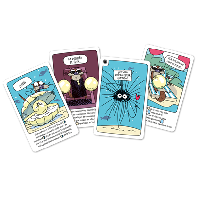 Asmodee Nutrias - Juego de Mesa de Cartas, Estrategia y Buceo Familiar, para 2 a 5 Jugadores (8+ años)