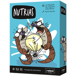 Juegos - Juego de Mesa Nutrias, Juego de Cartas Familiar Estratégico, 2-5 Jugadores, a Partir de 8 Años, con 55 Cartas y Perlas