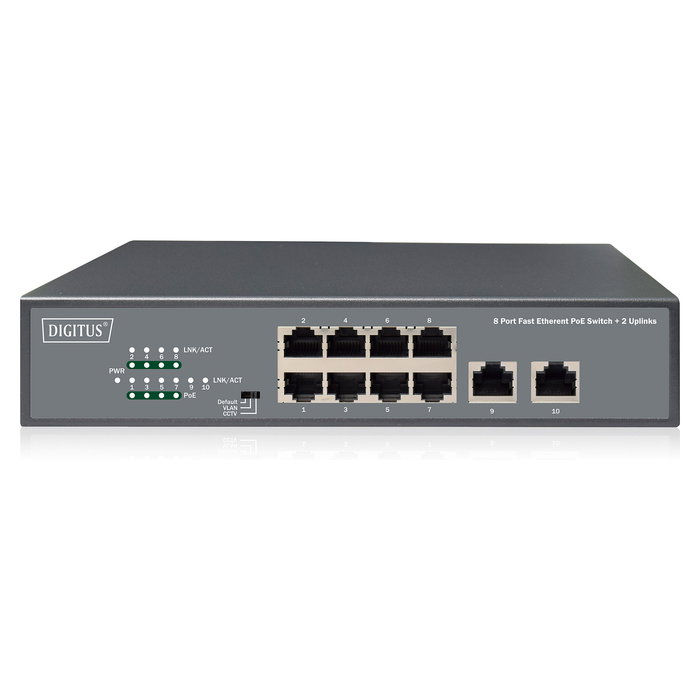 Digitus Switch PoE No Administrado 8 Puertos 10/100Mbps 120W PoE Montaje en Rack Digitus Switch PoE No Administrado 8 Puertos 10/100Mbps 120W PoE Montaje en Rack